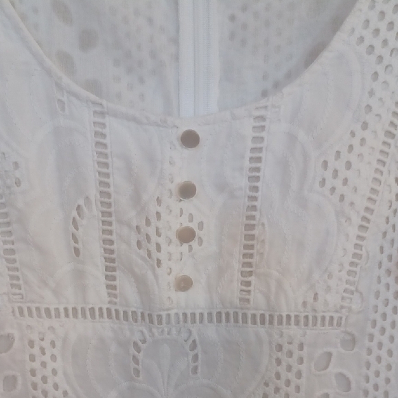 Leslie Fay White Eyelit Dress - Picture 4 of 8